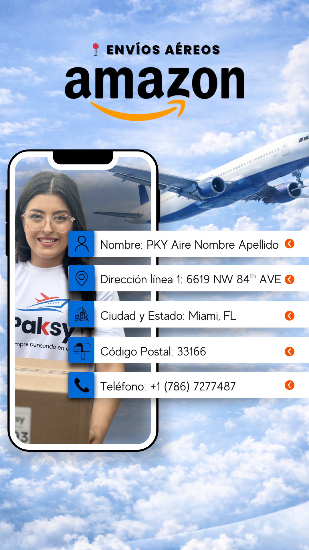 Dirección aérea Paksy Miami